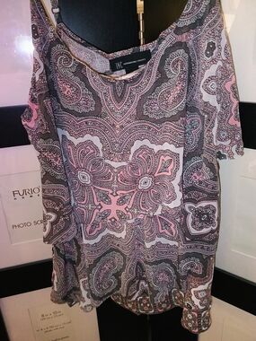 INC Pink & Gray Spaghetti Strap Camisole